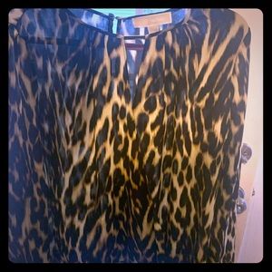 SOLD! Michael Kors Leopard sheer Top L